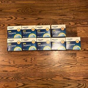 NIB Equate Regular Tampons Lot of 9